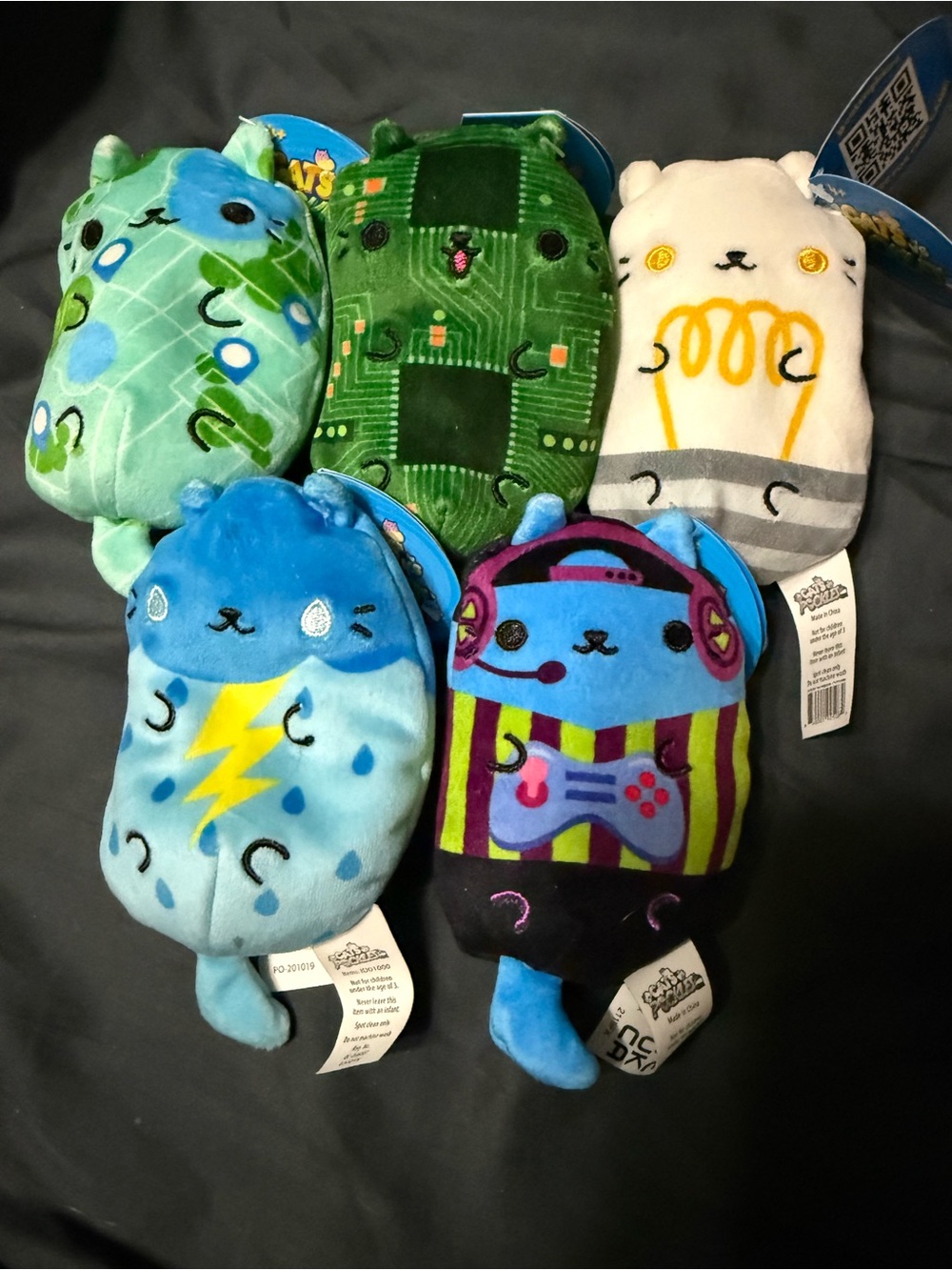 Cats vs Pickles Plush Lot GPS Chip Alva Stormy Kitty Gamer Kitty